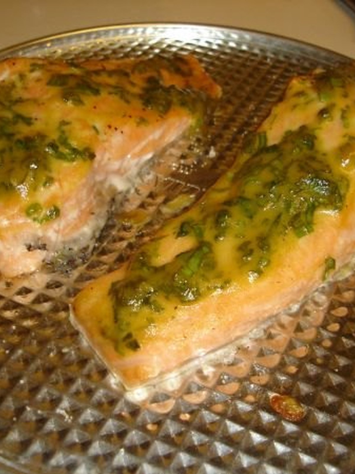 Baked salmon fillet with golden Dijon breadcrumb crust