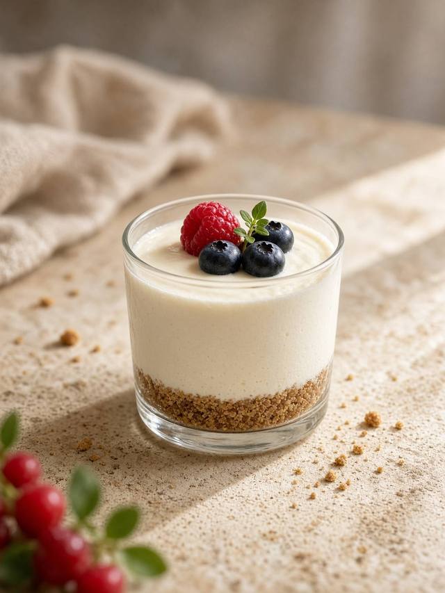 Baked mini cheesecake cups with graham crusts in paper liners.