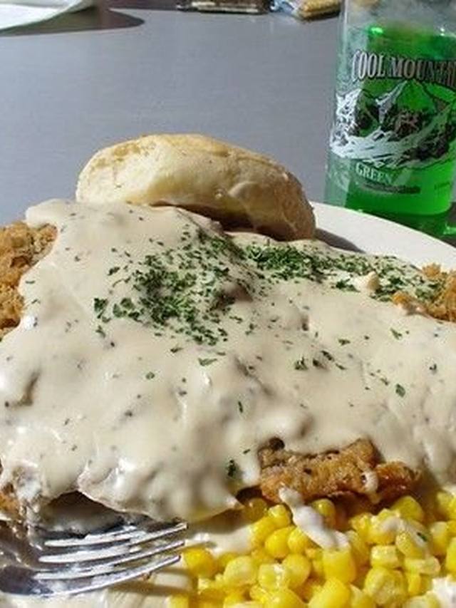 Chicken fried steak with pepper gravy