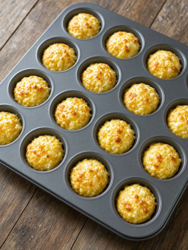 Cottage cheese egg bites in a muffin tin